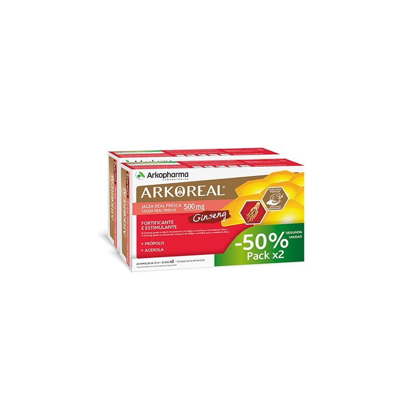 ARKOREAL DUPLO JALEA REAL + GINSENG -  2x20 ampoll