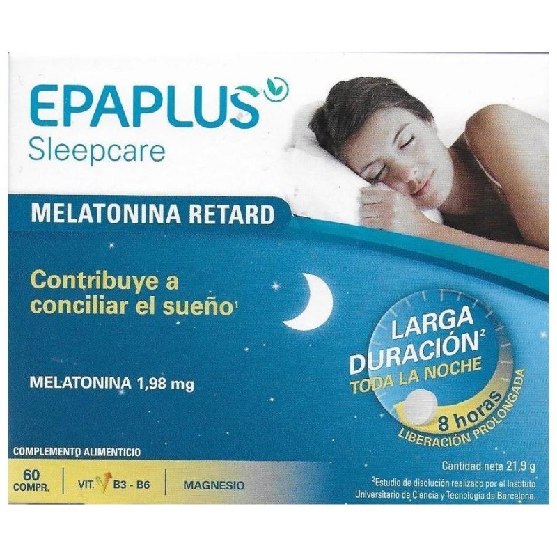 EPAPLUS SLEEPCARE MELATONINA RETARD SIN TRIPTOFANO 60 COMPRI