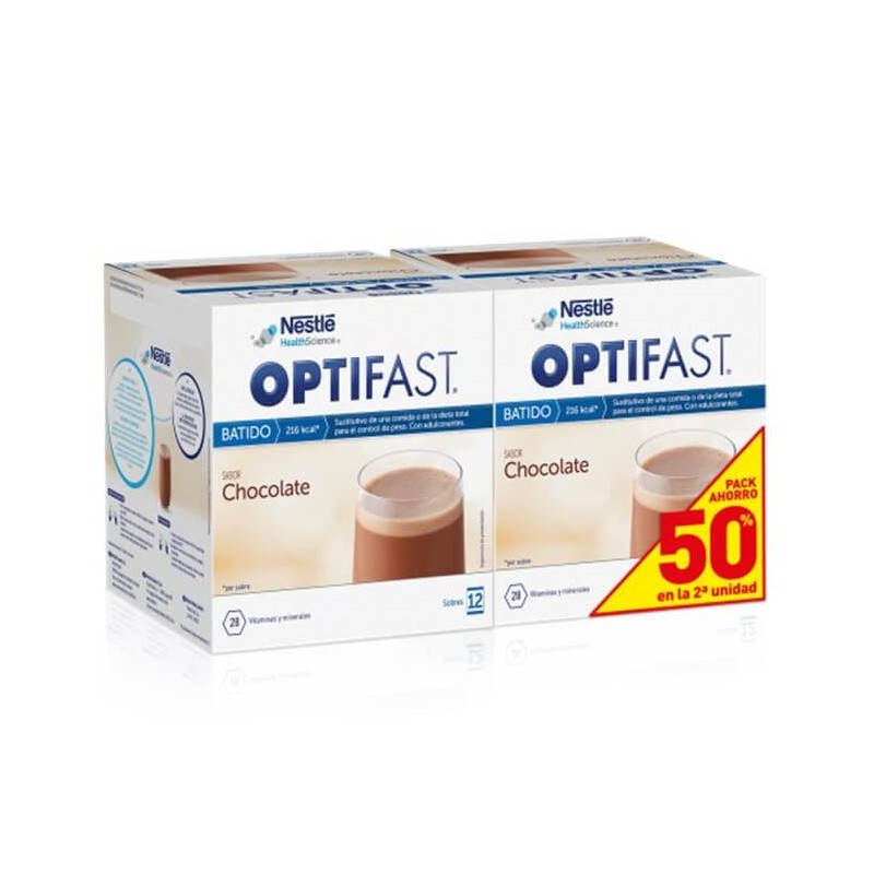 OPTIFAST DUPLO Batido sabor chocolate 2x12 sobres