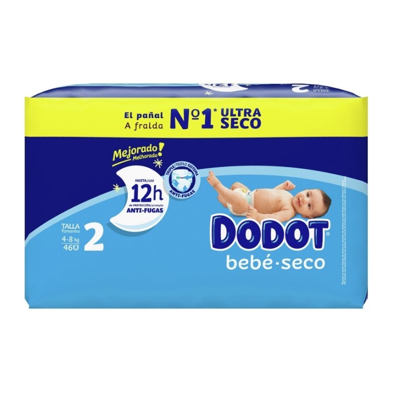 DODOT BEBE SECO T-2  4-8KG  46UDS.