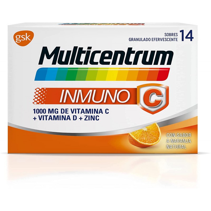 MULTICENTRUM INMUNO C CON SABOR NARANJA NATURAL 14 SOBRES