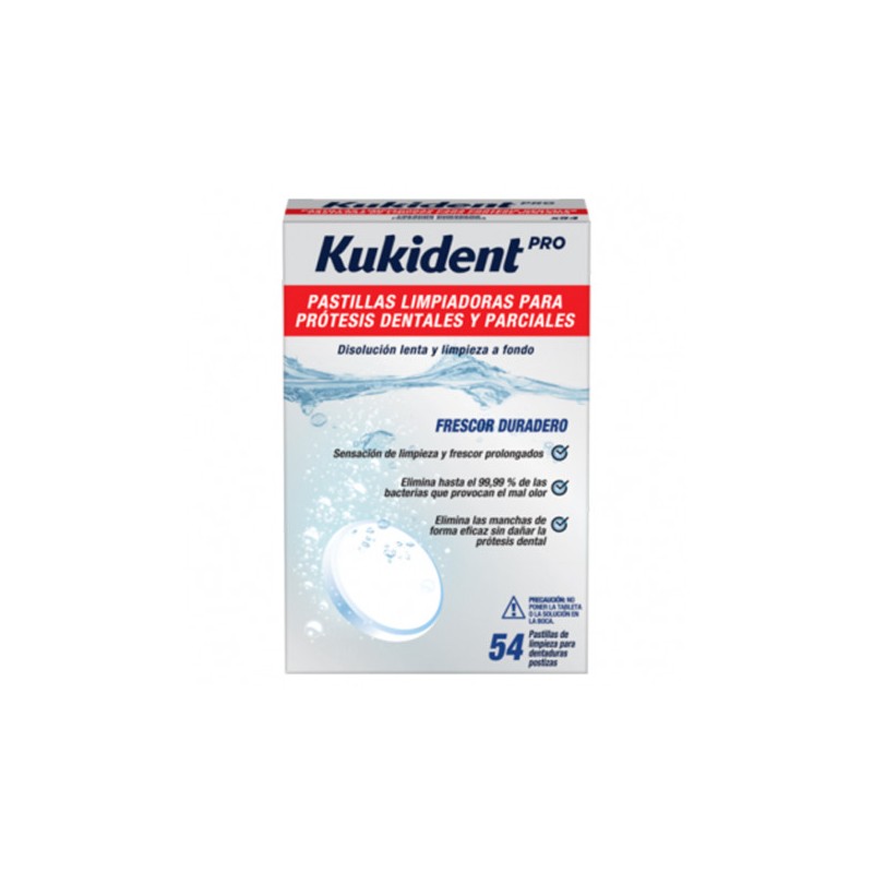 KUKIDENT PRO 54 PASTILLAS LIMPIADORAS PROTESIS