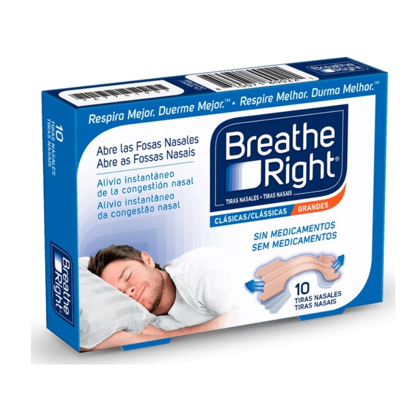 BREATHE RIGHT TIRAS NASALES GRANDES 10 UNIDADES