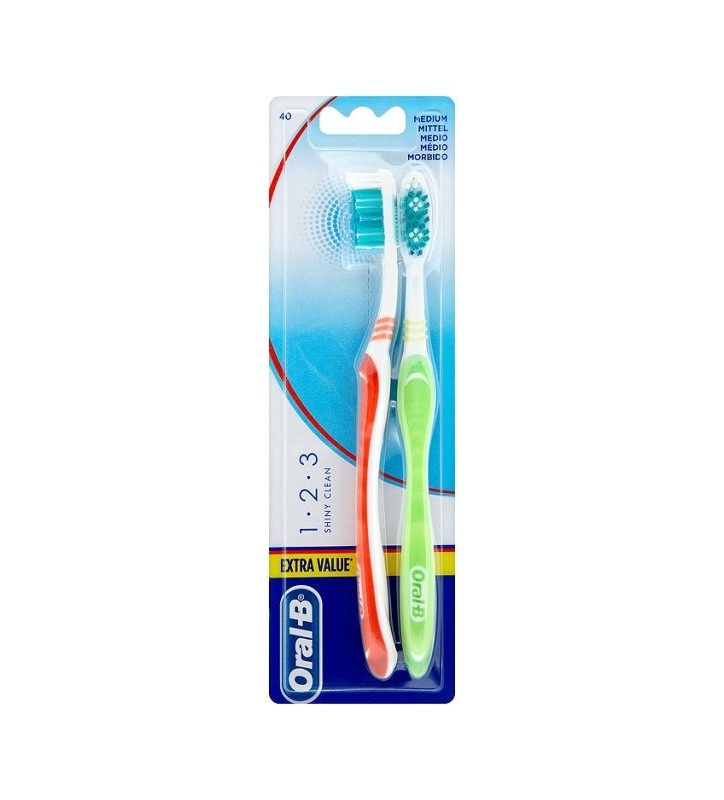 Oral-B Cepillo 123 Shiny Clean Duo Medio