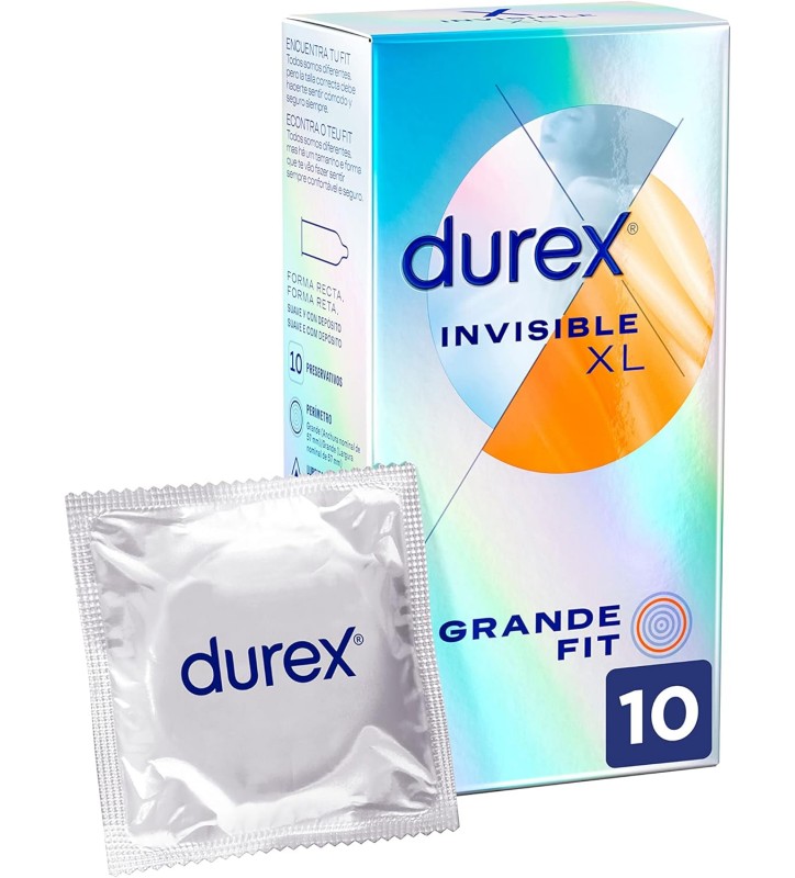 DUREX INVISIBLE XL GRANDE FIT 10 UNIDADES