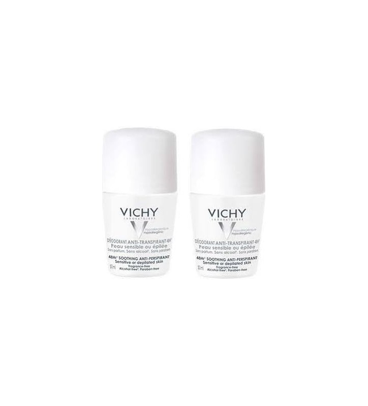 VICHY DUPLO DESODORANTE BOLA PIEL SENSIBLE 48H 2X50ML