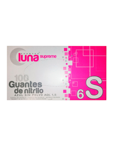 LUNA SUPREM GUANTES NITRILO AZUL SIN POLVO TS