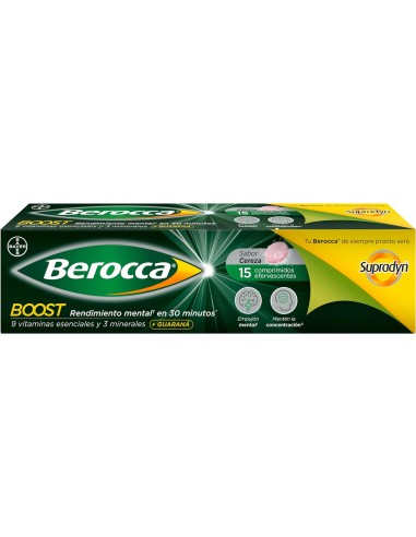 BEROCCA BOOST 15 COMP EFERVESCENTES CEREZA