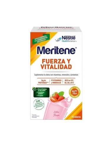 MERITENE BATIDO FRESA 15 SOBRES