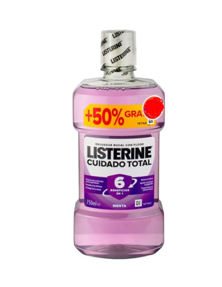 LISTERINE CUIDADO TOTAL MENTA 750ML