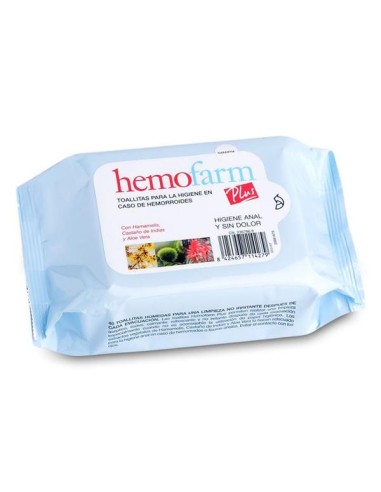 HEMOFARM PLUS TOALLITAS HEMORROIDES 40 UNIDADES