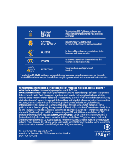 BION 3 ENERGY 50+ FORMATO XL 90 COMPRIMIDOS