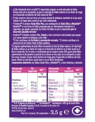 FEMIBION 0 28 COMPRIMIDOS