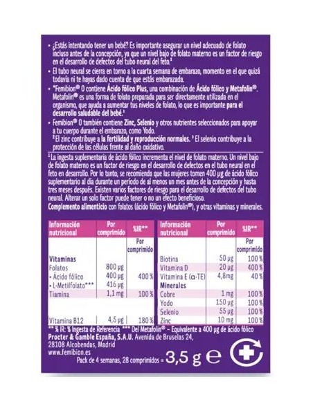 FEMIBION 0 28 COMPRIMIDOS