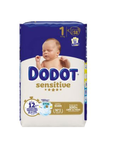 DODOT SENSITIVE TALLA 1 2-5 KG 58 UDS