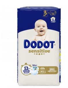 DODOT SENSITIVE TALLA 3 6-10 KG 56 UDS