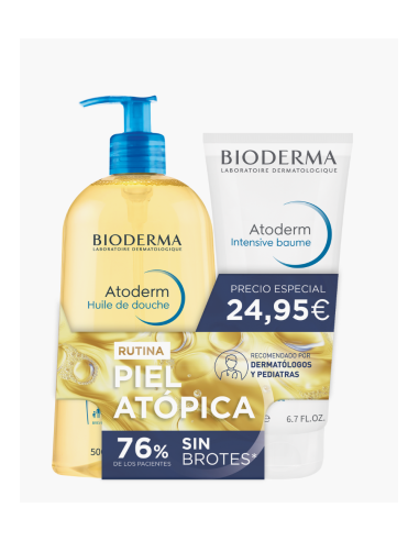 BIODERMA ATODERM PACK HUILE DE DOUCHE 500 ML + INTENSIVE BAU