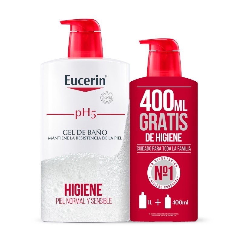 EUCERIN FAMILY PACK GEL BAÑO PH5 1L + 400ML